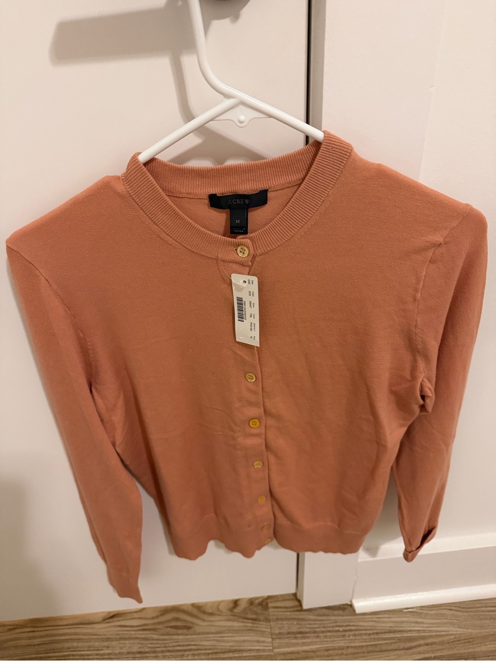 New J Crew Coral Button-Up Cardigan, size medium